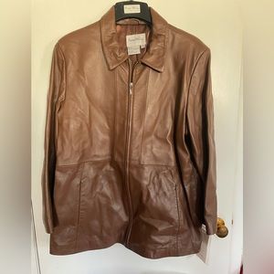 Pamela Mccoy Leather Brown Soft Leather Vintage Jacket NWT Size 1X